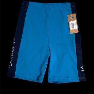 New women’s Umbro blue and Navy Colorblock compression Shorts medium